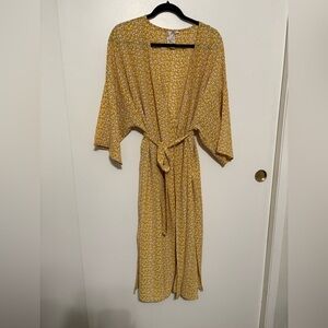 Blu Pepper Mustard Floral Kimono